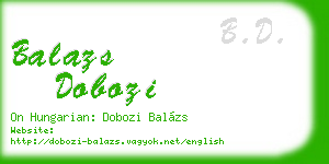 balazs dobozi business card